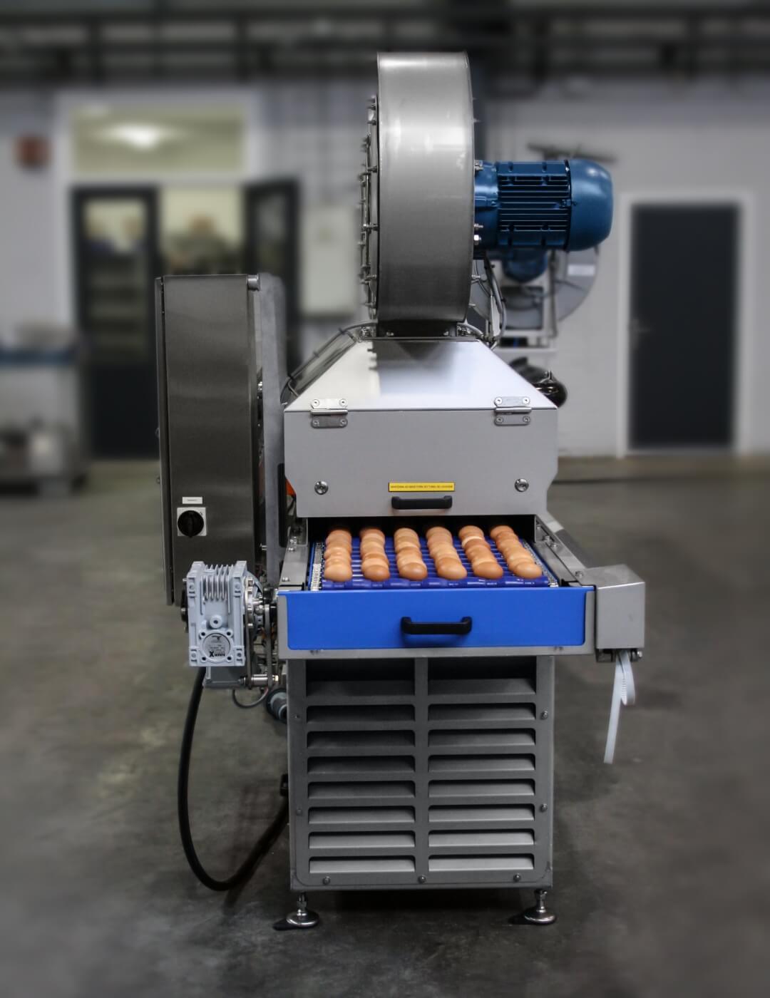 Industrial washer for cleaning and drying (consuming) eggs